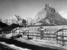 Many Glacier Hotel sits on the shores of Swiftcurrent
Lake