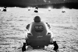 Snowmobilers in an impromptu drag race in
Yellowstone/Dewey Vanderhoff
