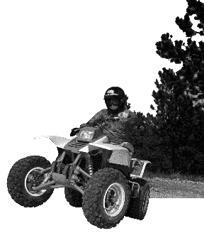 Rider on a four-wheeler