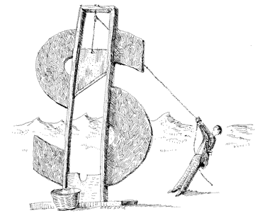Cartoon: Dollar-sign guillotine