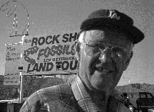Lin Ottinger at his rock shop in Moab, Utah