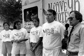 Vote-Catcher +96 bus stops at Navajo Reservation