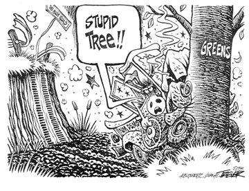 Cartoon: Stupid tree!