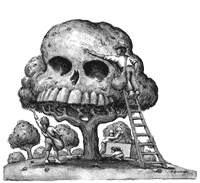 Pesticide orchard illustration