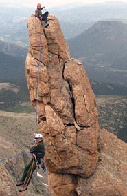 Jim Detterline climbs Longs Peak in Rocky Mountain
National Park