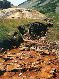 Acid mine drainage at Fisher Creek, Montana