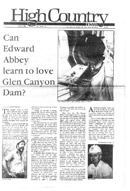 Abbey and Glen Canyon HCN Story Cover